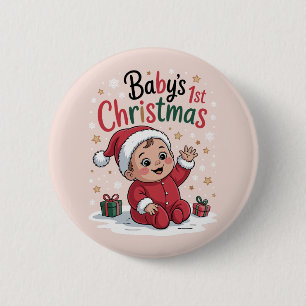Schwangerschaft Baby's 1. Weihnachten Schwangersch Button