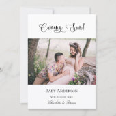 Schwangerschaft bald schwanger Baby Foto pink Ankündigung (Vorderseite)