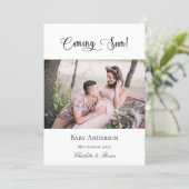 Schwangerschaft bald schwanger Baby Foto pink Ankündigung (Stehend Vorderseite)