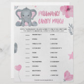Schwangerschaft Candy Match [Baby Elephant [Pink] Briefbogen (Vorne/Hinten)