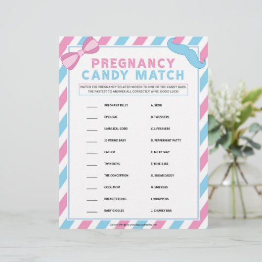 Schwangerschaft Candy Match [Genitalüberraschung] Briefbogen (Stehend Vorderseite)