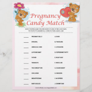 Schwangerschaft Candy Match [Teddy Bears] Briefbogen