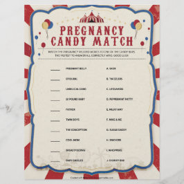 Schwangerschaft Candy Match [Thema Zirkus] Briefbogen