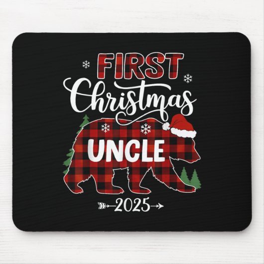 Schwangerschaft Erste Weihnachtsfeier Roter Karier Mousepad (Vorne)