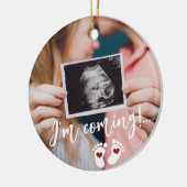 Schwangerschaft Frohe Weihnachtsgeburt Ultraschall Keramik Ornament (Links)