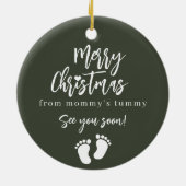 Schwangerschaft Frohe Weihnachtsgeburt Ultraschall Keramik Ornament (Hinten)