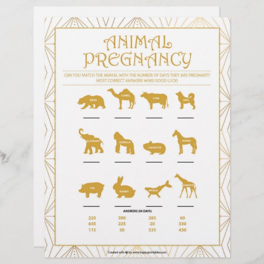 Schwangerschaft [goldene Linien] Briefbogen (Vorne/Hinten)