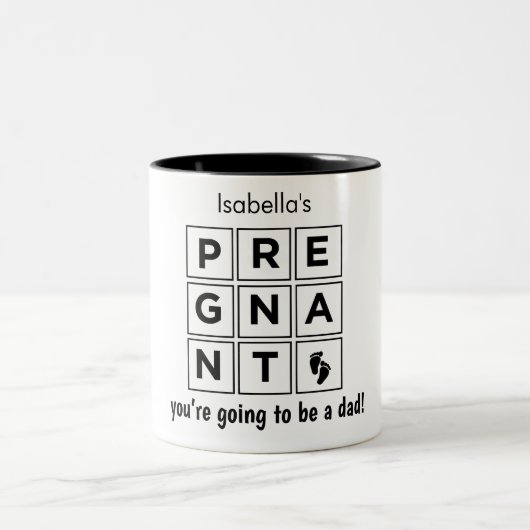 Schwangerschaft Ihrer Ehefrau Zweifarbige Tasse (Mittel)