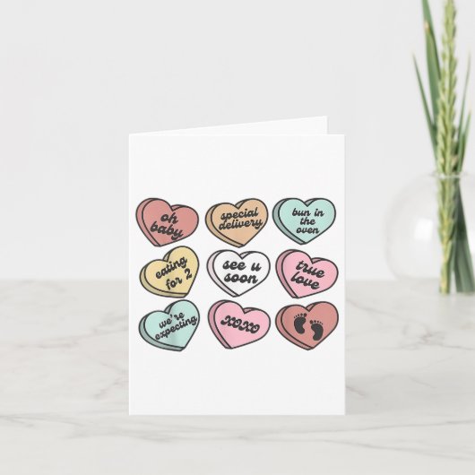 Schwangerschaft Junge Mutter Candy Heart Niedlich Karte (Vorderseite)