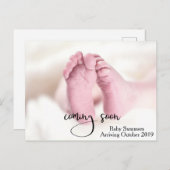 Schwangerschaft Kind kommt bald Ankündigung Feet Postkarte (Vorne/Hinten)