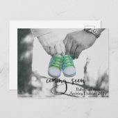 Schwangerschaft Kind kommt bald Ankündigung Schuhe Postkarte (Vorne/Hinten)