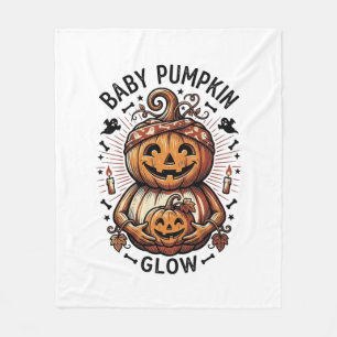Schwangerschaft Kürbis-Shirt Vintage Halloween Bau Fleecedecke