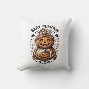 Schwangerschaft Kürbis-Shirt Vintage Halloween Bau Kissen
