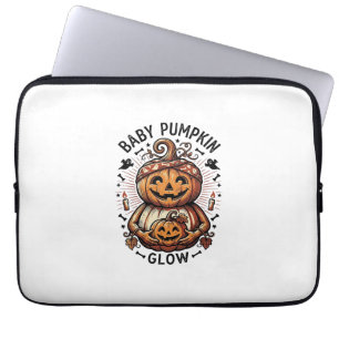 Schwangerschaft Kürbis-Shirt Vintage Halloween Bau Laptopschutzhülle