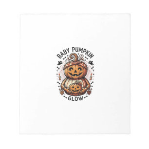 Schwangerschaft Kürbis-Shirt Vintage Halloween Bau Notizblock