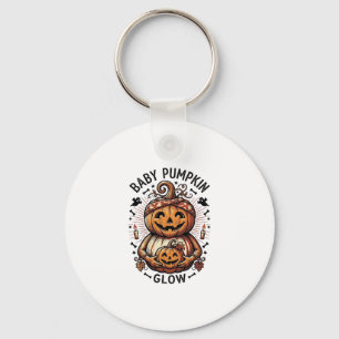 Schwangerschaft Kürbis-Shirt Vintage Halloween Bau Schlüsselanhänger
