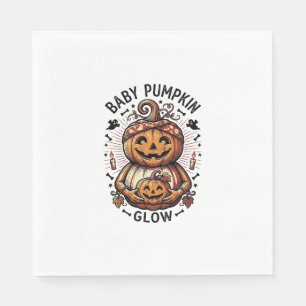 Schwangerschaft Kürbis-Shirt Vintage Halloween Bau Serviette