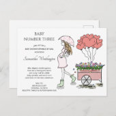 Schwangerschaft Mama 3. Baby Sprinkle Dusche per P Einladungspostkarte (Vorne/Hinten)