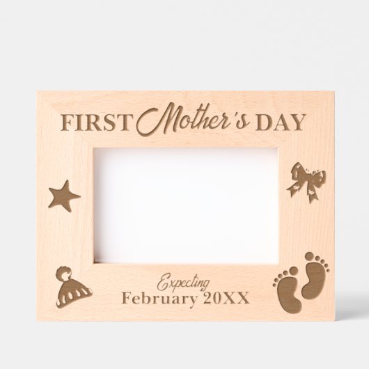 Schwangerschaft Mama Erster Muttertag Geätzte Rahmen (Vorderseite)