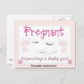 Schwangerschaft mit Addison Ankündigungspostkarte (Vorne/Hinten)