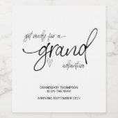 Schwangerschaft New Baby on Way Ankündigung Mama z Weinetikett (Einzelnes Label)