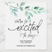 Schwangerschaft New Baby on Way Ankündigung Mama z Weinetikett (Einzelnes Label)