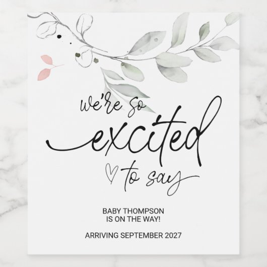 Schwangerschaft New Baby on Way Ankündigung Mama z Weinetikett (Einzelnes Label)