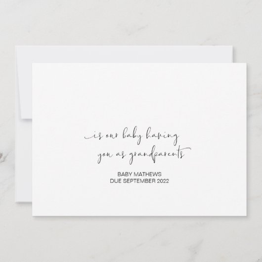 Schwangerschaft Offenbarung Neue Großeltern Ich bi Karte (Rückseite)