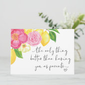 Schwangerschaft Offensichtliche Großelternüberrasc Karte (Stehend Vorderseite)