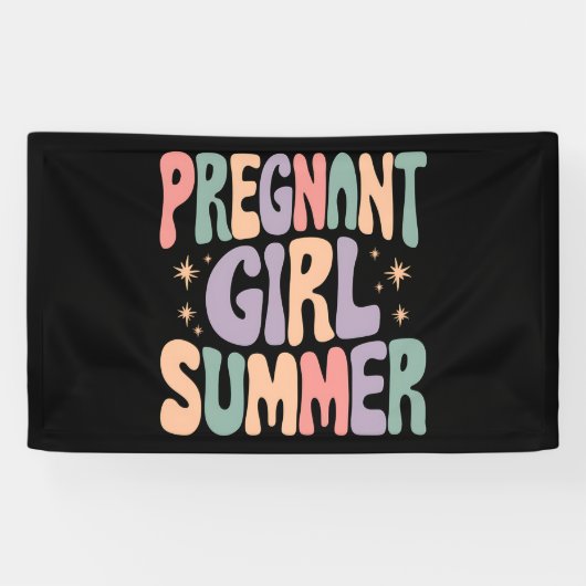 Schwangerschaft Reveal Schwangere Mädchen Sommer B Banner (Horizontal)