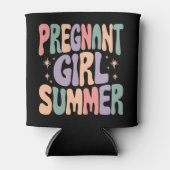 Schwangerschaft Reveal Schwangere Mädchen Sommer B Dosenkühler (Vorderseite)