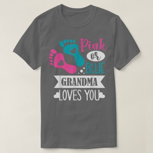 Schwangerschaft Rosa oder blaue Oma-Lieben T-Shirt (Design vorne)