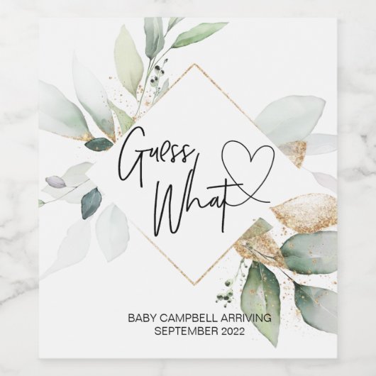 Schwangerschaft Schätzung Was Baby offenbart Eukal Weinetikett (Einzelnes Label)