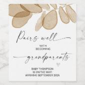 Schwangerschaft Schwangerschaft Ankündigung Großel Weinetikett (Einzelnes Label)