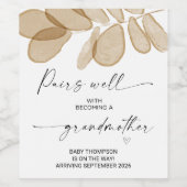 Schwangerschaft Schwangerschaft Ankündigung Großmu Weinetikett (Einzelnes Label)