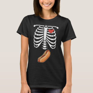 Schwangerschaft Skelett Hotdog Bauchstoß Rippenkäf T-Shirt