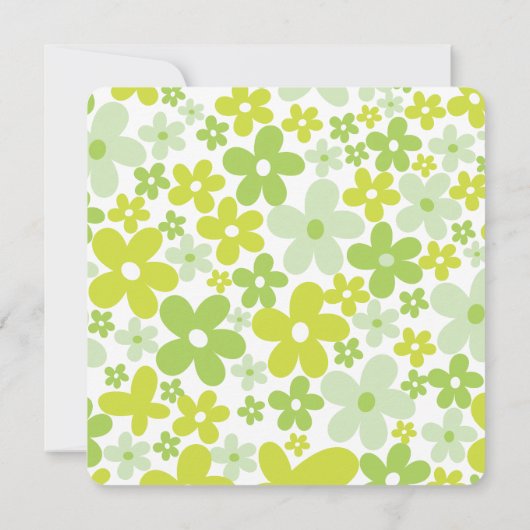 Schwangerschaft u. grüne Gänseblümchen-Babyparty Einladung (Rückseite)