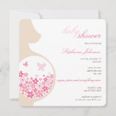 Schwangerschaft u. rosa einladung (Vorderseite)