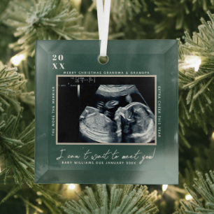 Schwangerschaft Ultrasound Foto Frohe Weihnachte Ornament Aus Glas