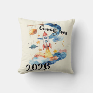 Schwangerschaft verkünden 2026 Rakete Weltraum  Kissen