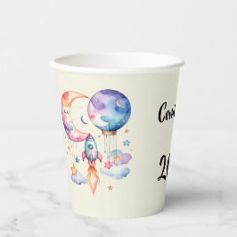 Schwangerschaft verkünden Aquarell Heißluftballon  Pappbecher