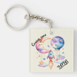 Schwangerschaft verkünden Aquarell Heißluftballon  Schlüsselanhänger