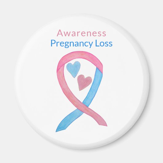 Schwangerschaft Verlust Bewusstsein Ribbon Herz Ar Magnet (Vorne)