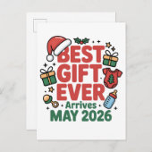 Schwangerschaft Weihnachten Bestes Geschenk je Ank Ankündigungspostkarte (Vorne/Hinten)