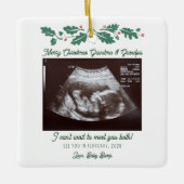 Schwangerschaft Weihnachtsbaumdekor Ultrasound Bab Keramikornament (Vorderseite)
