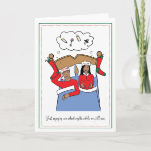 Schwangerschaft Weihnachtskarte - Afroamerikaner Feiertagskarte