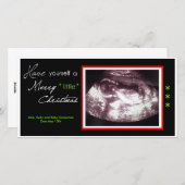 Schwangerschaft Weihnachtskarte - Ultraschall-Foto Feiertagskarte (Vorne/Hinten)