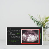 Schwangerschaft Weihnachtskarte - Ultraschall-Foto Feiertagskarte (Stehend Vorderseite)