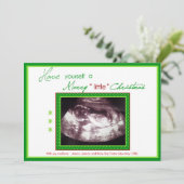 Schwangerschaft Weihnachtskarte - Ultraschallfreie Feiertagskarte (Stehend Vorderseite)