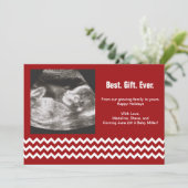Schwangerschaft Weihnachtskarten Ultrasound Ankünd Feiertagskarte (Stehend Vorderseite)
